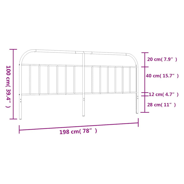 udskiftningsgavl 193 cm metal hvid