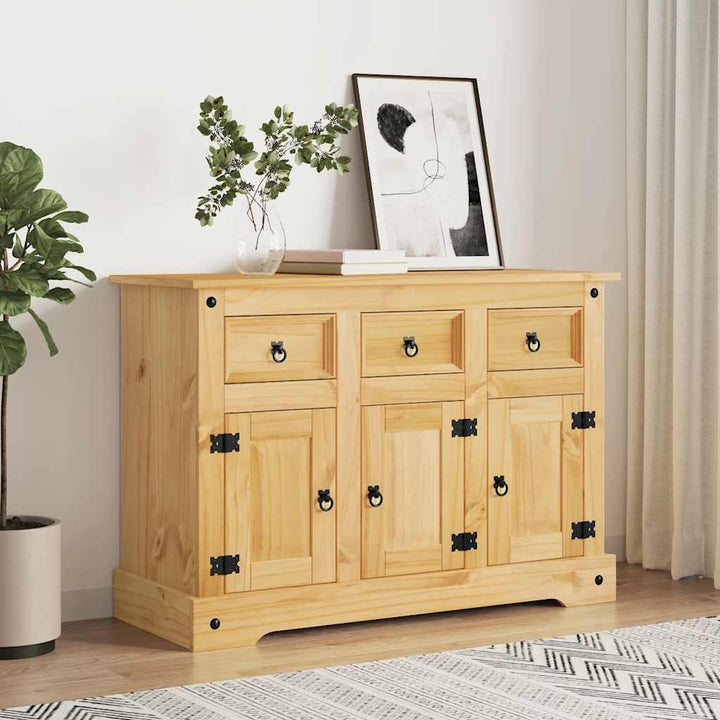 skænk "Corona" brun 112x44x78 cm massivt træ mexicansk fyr