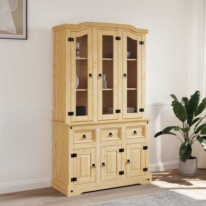 skænk Corona 112x43x196 cm massivt mexicansk fyrretræ brun