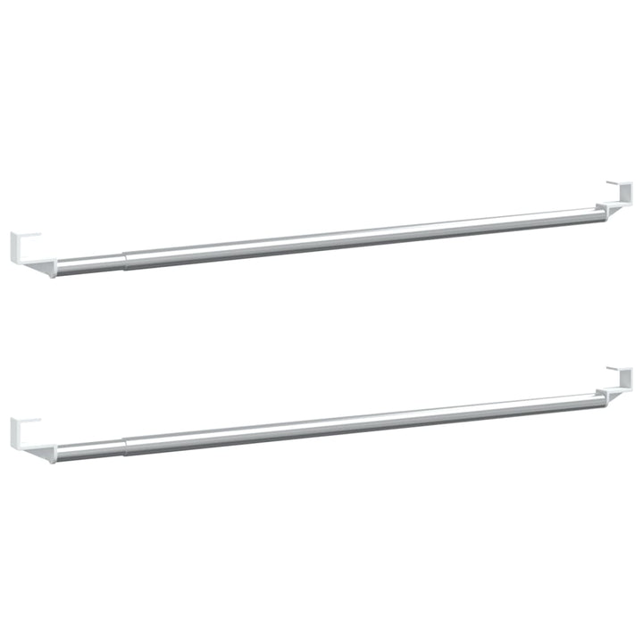 gardinstænger 2 stk. 40-60 cm aluminium hvid og sølvfarvet