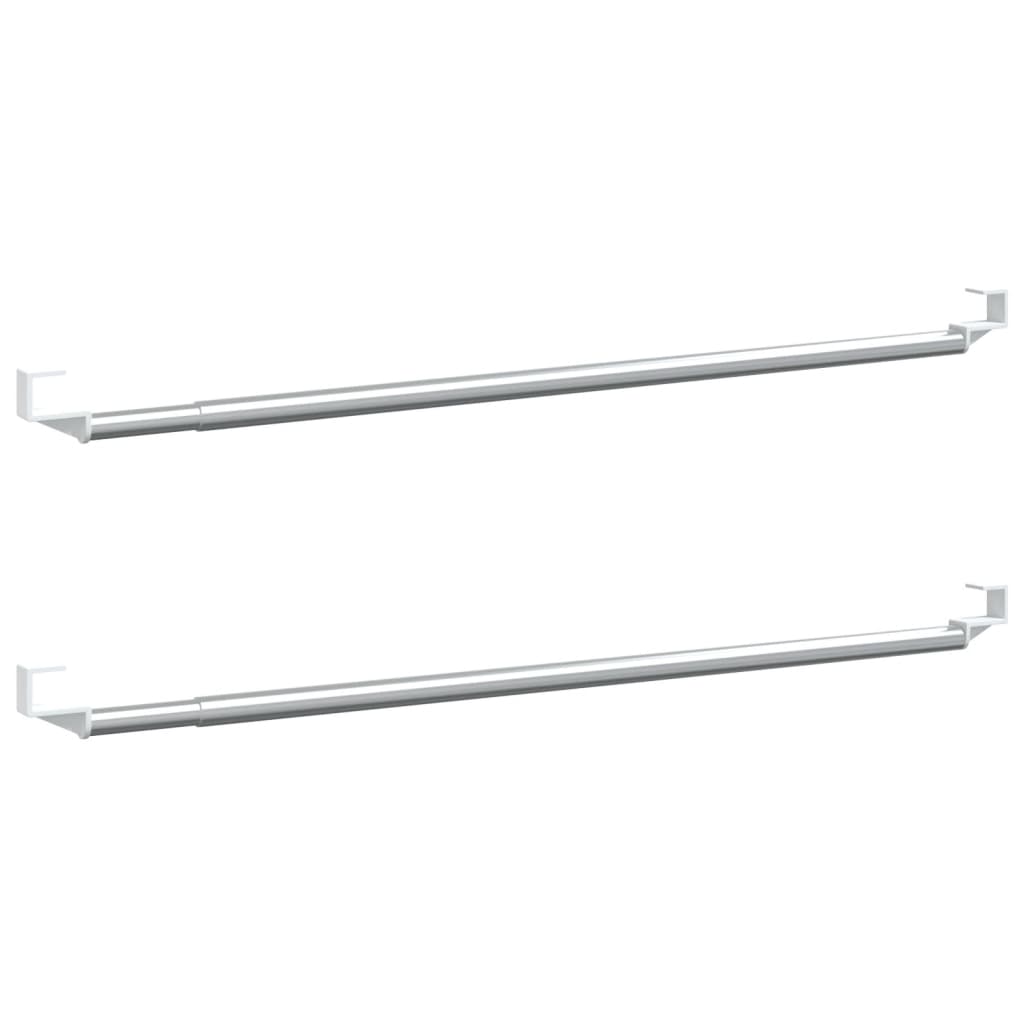 gardinstænger 2 stk. 60-105 cm aluminium hvid og sølvfarvet
