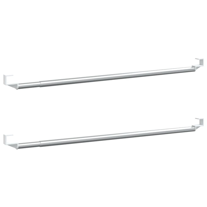 gardinstænger 2 stk. 60-105 cm aluminium hvid og sølvfarvet
