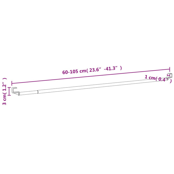gardinstænger 2 stk. 60-105 cm aluminium hvid og sølvfarvet