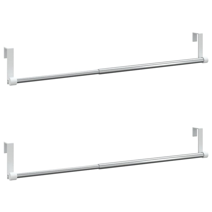 gardinstænger 2 stk. 40-60 cm aluminium hvid og sølvfarvet