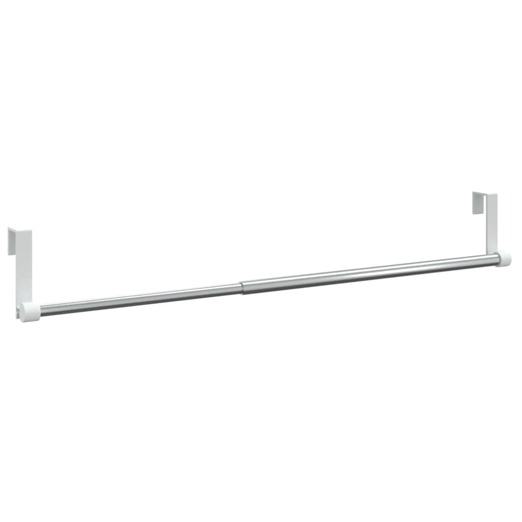 gardinstænger 2 stk. 40-60 cm aluminium hvid og sølvfarvet