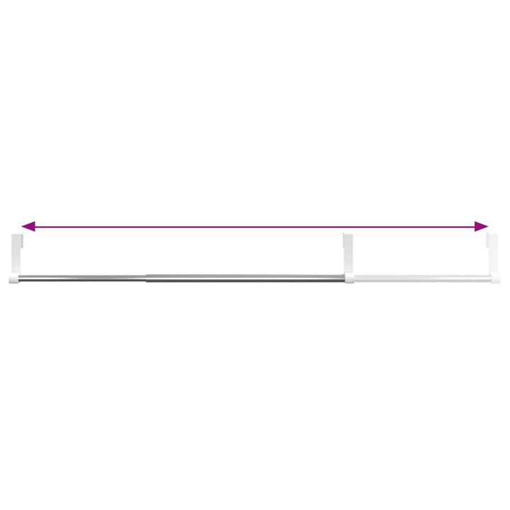 gardinstænger 2 stk. 40-60 cm aluminium hvid og sølvfarvet
