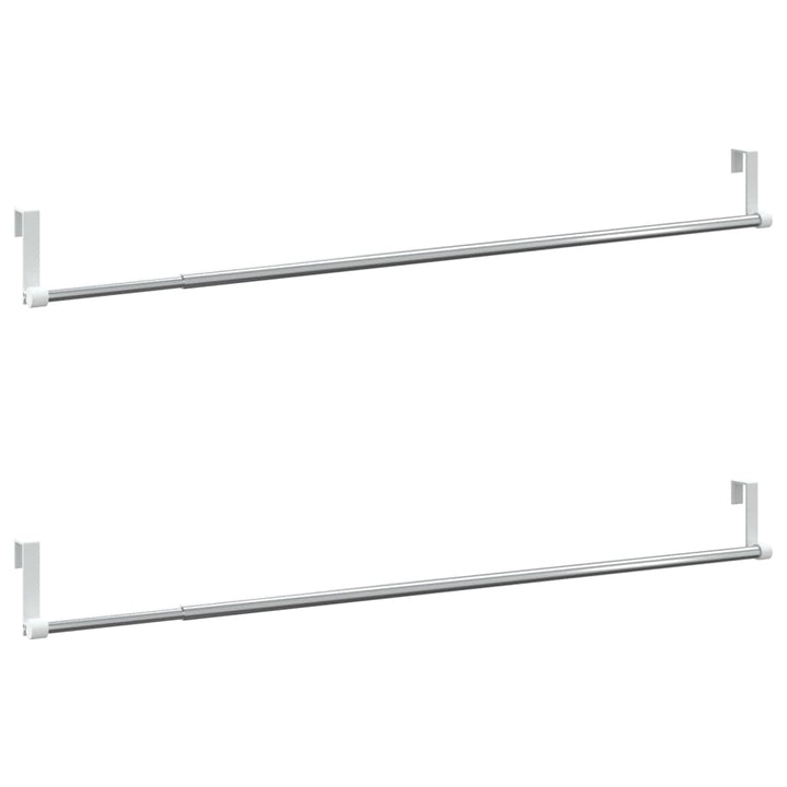gardinstænger 2 stk. 60-105 cm aluminium hvid og sølvfarvet