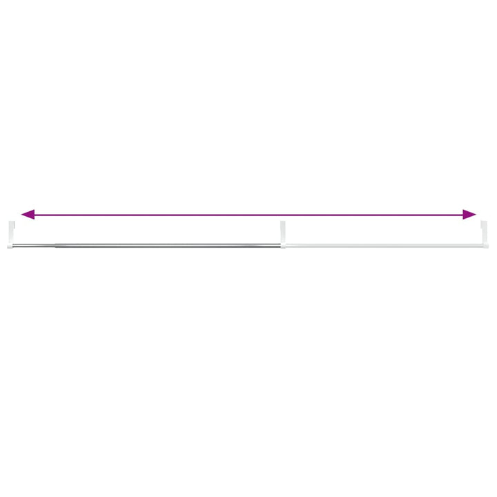 gardinstænger 2 stk. 60-105 cm aluminium hvid og sølvfarvet