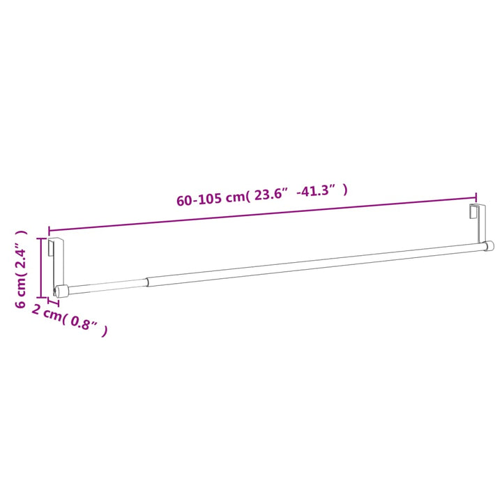 gardinstænger 2 stk. 60-105 cm aluminium hvid og sølvfarvet
