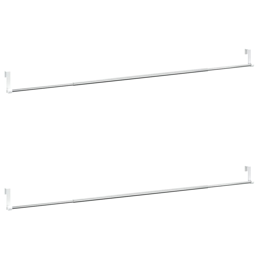 gardinstænger 2 stk. 90-135 cm aluminium hvid og sølvfarvet