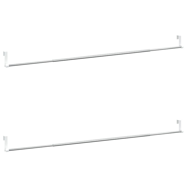 gardinstænger 2 stk. 90-135 cm aluminium hvid og sølvfarvet