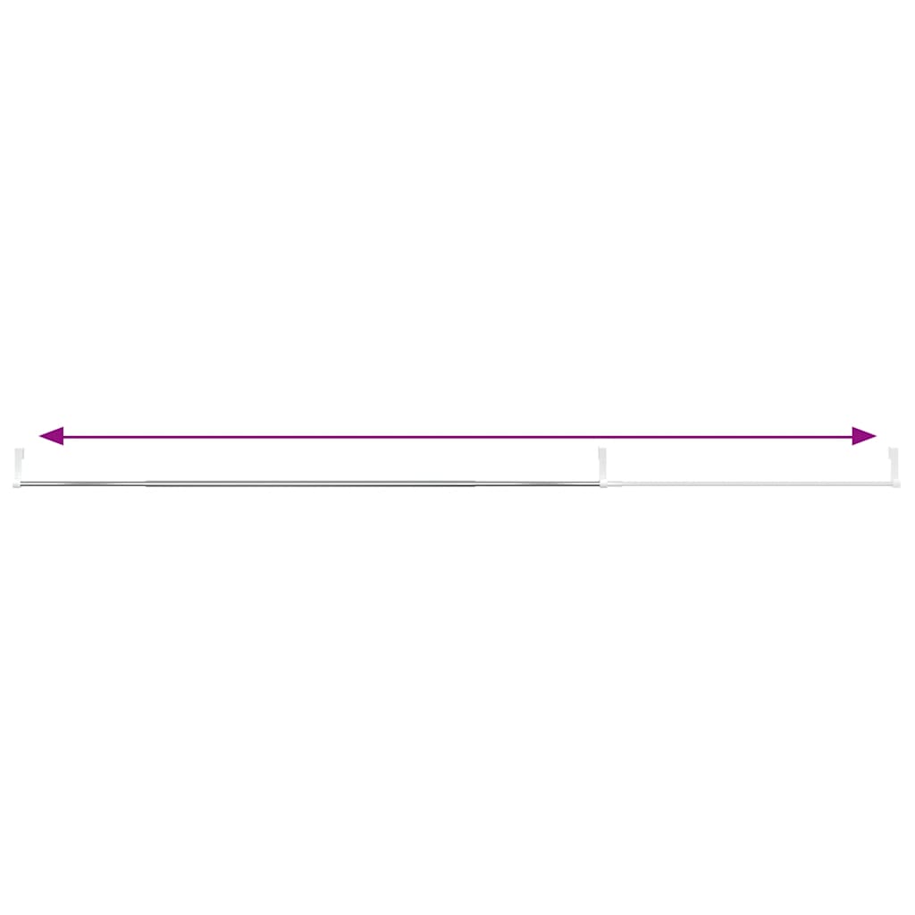 gardinstænger 2 stk. 90-135 cm aluminium hvid og sølvfarvet