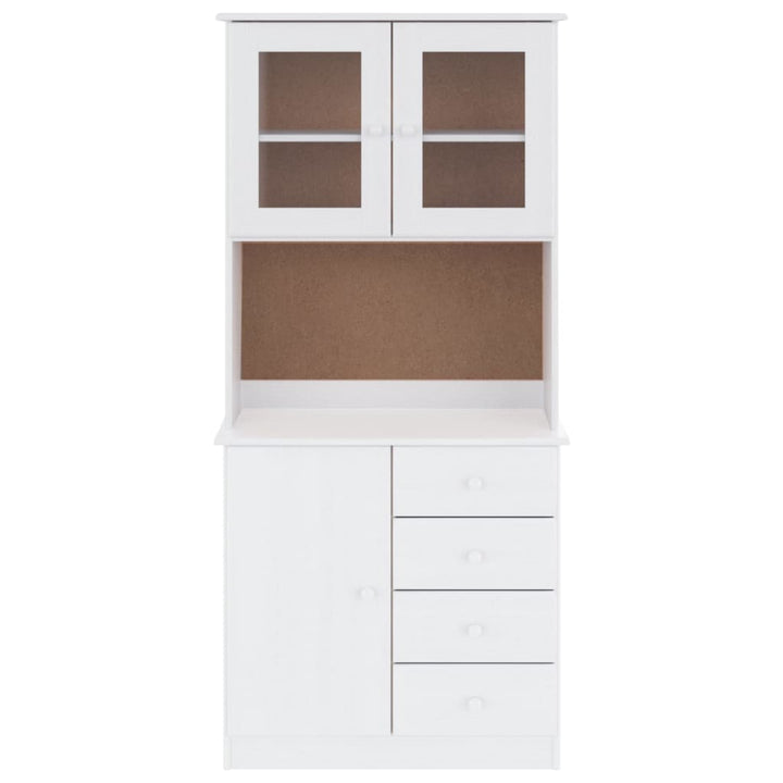 højskab ALTA 77x35x165 cm massivt fyrretræ hvid
