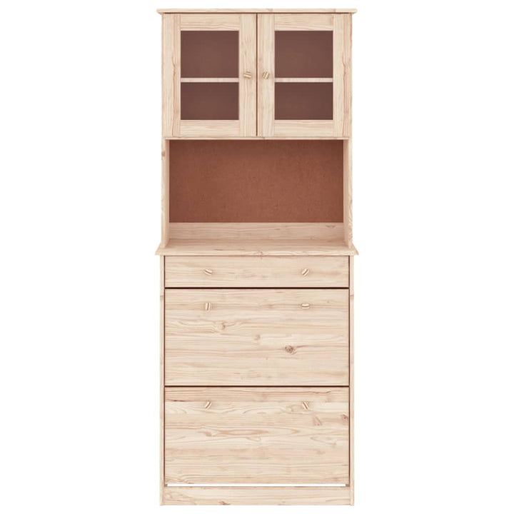 højskab ALTA 77x35x188 cm massivt fyrretræ