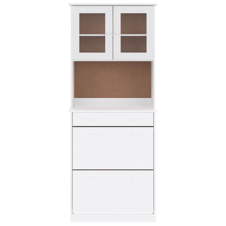 højskab ALTA 77x35x188 cm massivt fyrretræ hvid