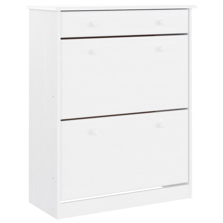 højskab ALTA 77x35x188 cm massivt fyrretræ hvid