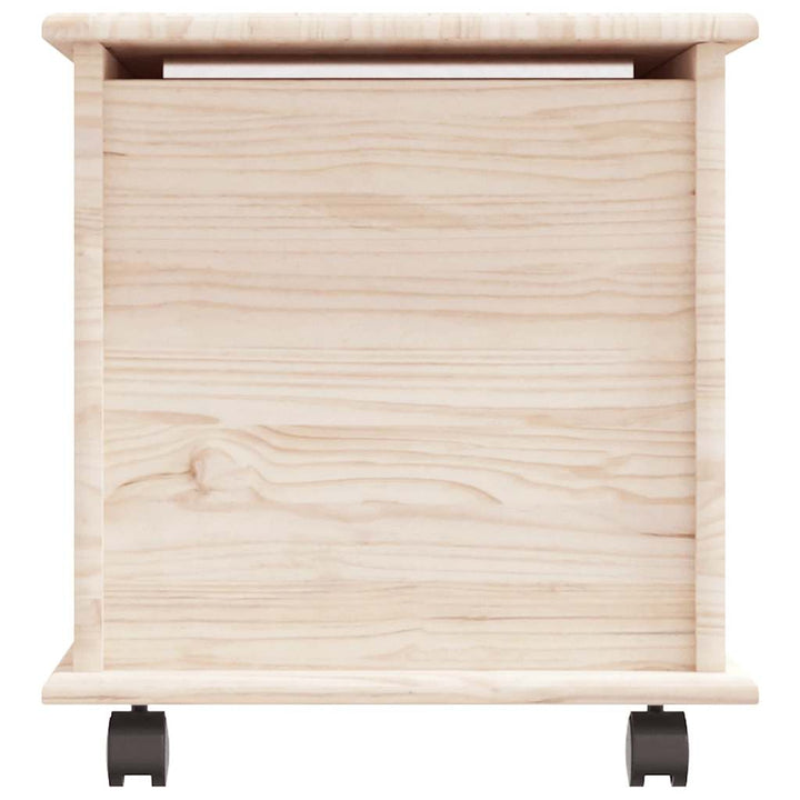 opbevaringskasse med hjul ALTA 73x39,5x43 cm massivt fyrretræ