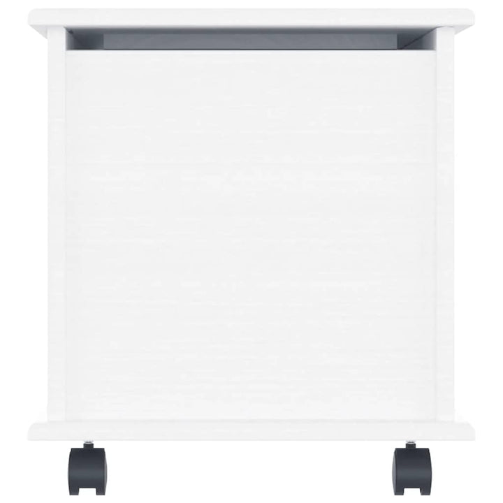 opbevaringskasse med hjul ALTA 73x39,5x43 cm massivt træ hvid