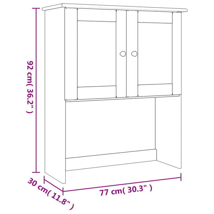 skabstop til skænk ALTA 77x30x92 cm massivt fyrretræ