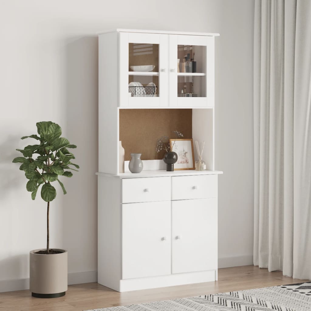 skabstop til skænk ALTA 77x30x92 cm massivt fyrretræ hvid