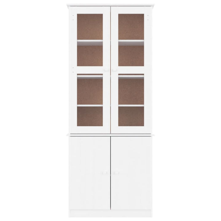 vitrineskab ALTA 77x35x186,5 massivt fyrretræ hvid