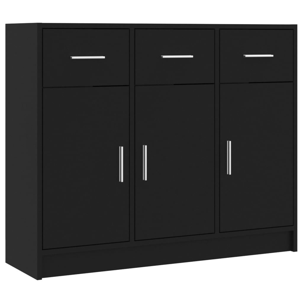 skænk 91x28x75 cm konstrueret træ sort