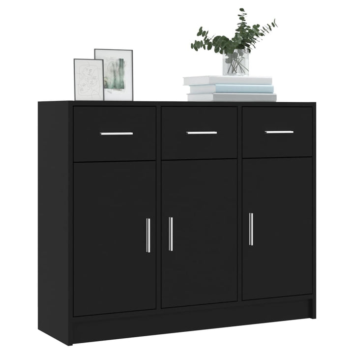 skænk 91x28x75 cm konstrueret træ sort