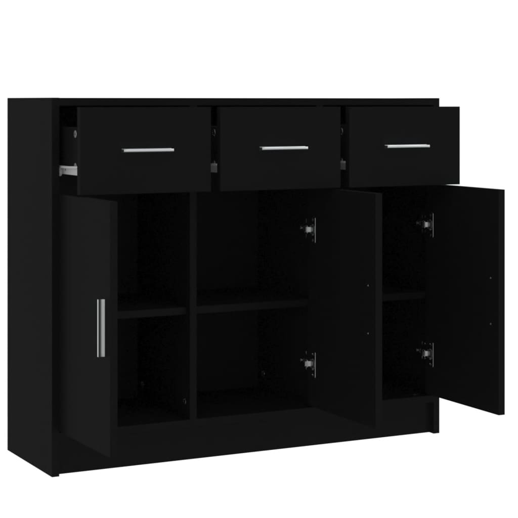 skænk 91x28x75 cm konstrueret træ sort