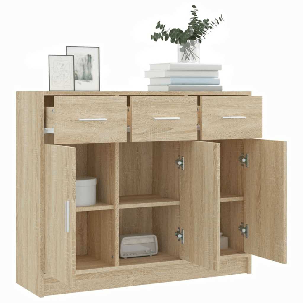 skænk 91x28x75 cm konstrueret træ sonoma-eg