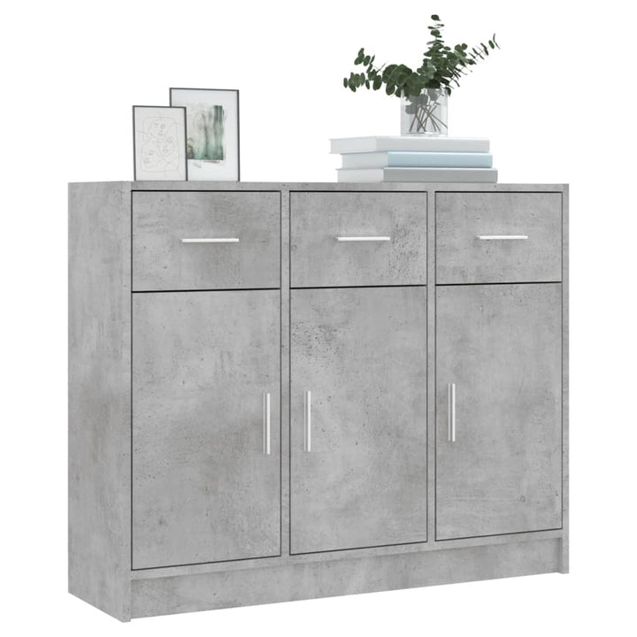 skænk 91x28x75 cm konstrueret træ betongrå