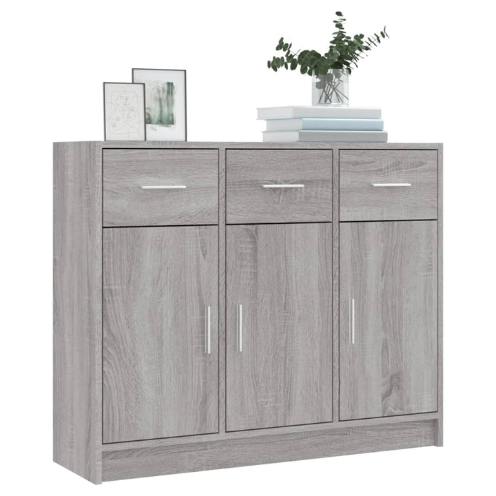 skab 91x28x75 cm konstrueret træ grå sonoma-eg