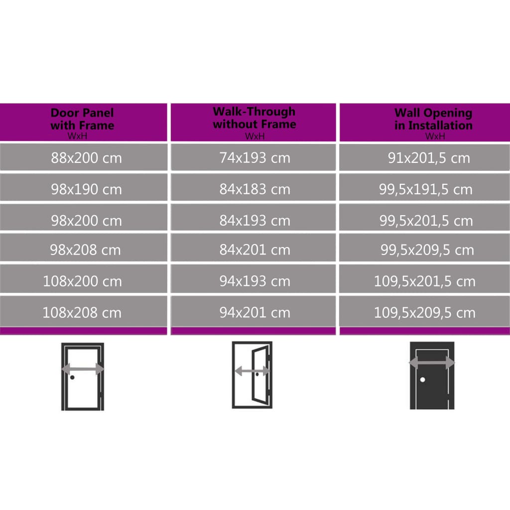 hoveddør 108x200 cm PVC hvid