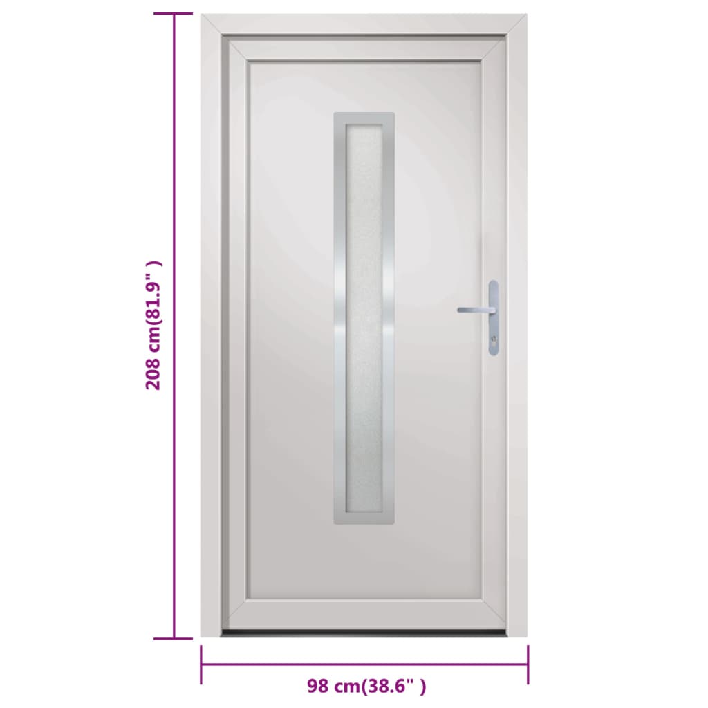 hoveddør 98x208 cm PVC hvid