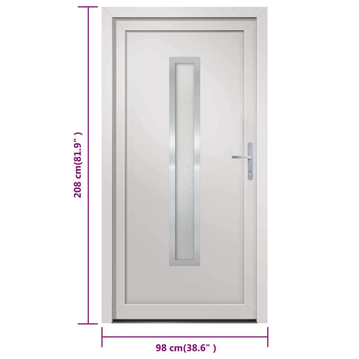 hoveddør 98x208 cm PVC hvid
