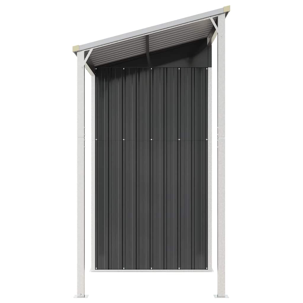 haveskur med udvidet tag 277x107x181 cm stål antracitgrå