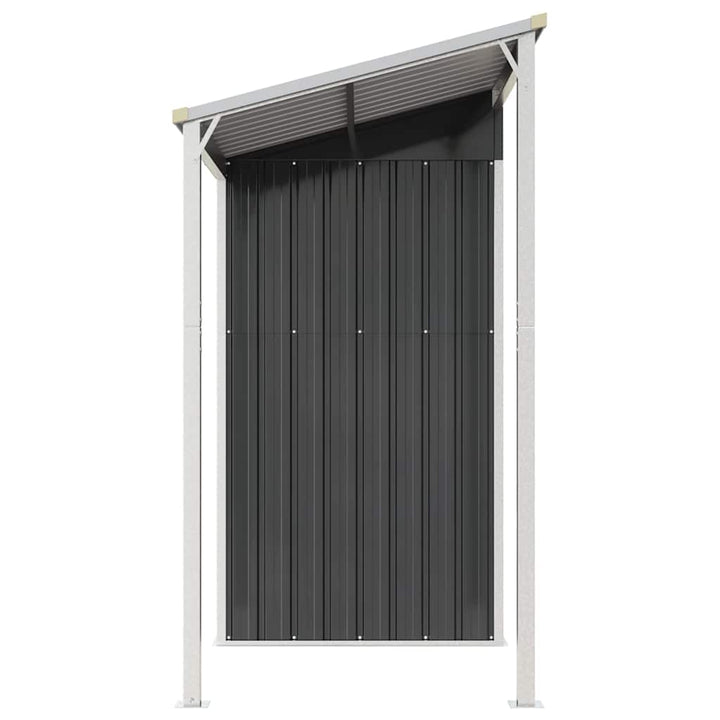 haveskur med udvidet tag 277x107x181 cm stål antracitgrå