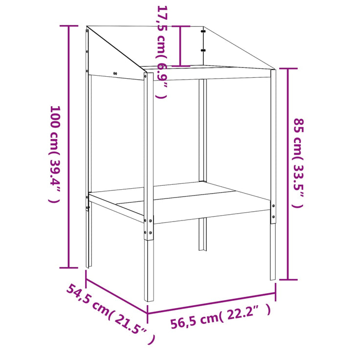 plantestativ 56,5x54,5x100 cm galvaniseret stål antracitgrå