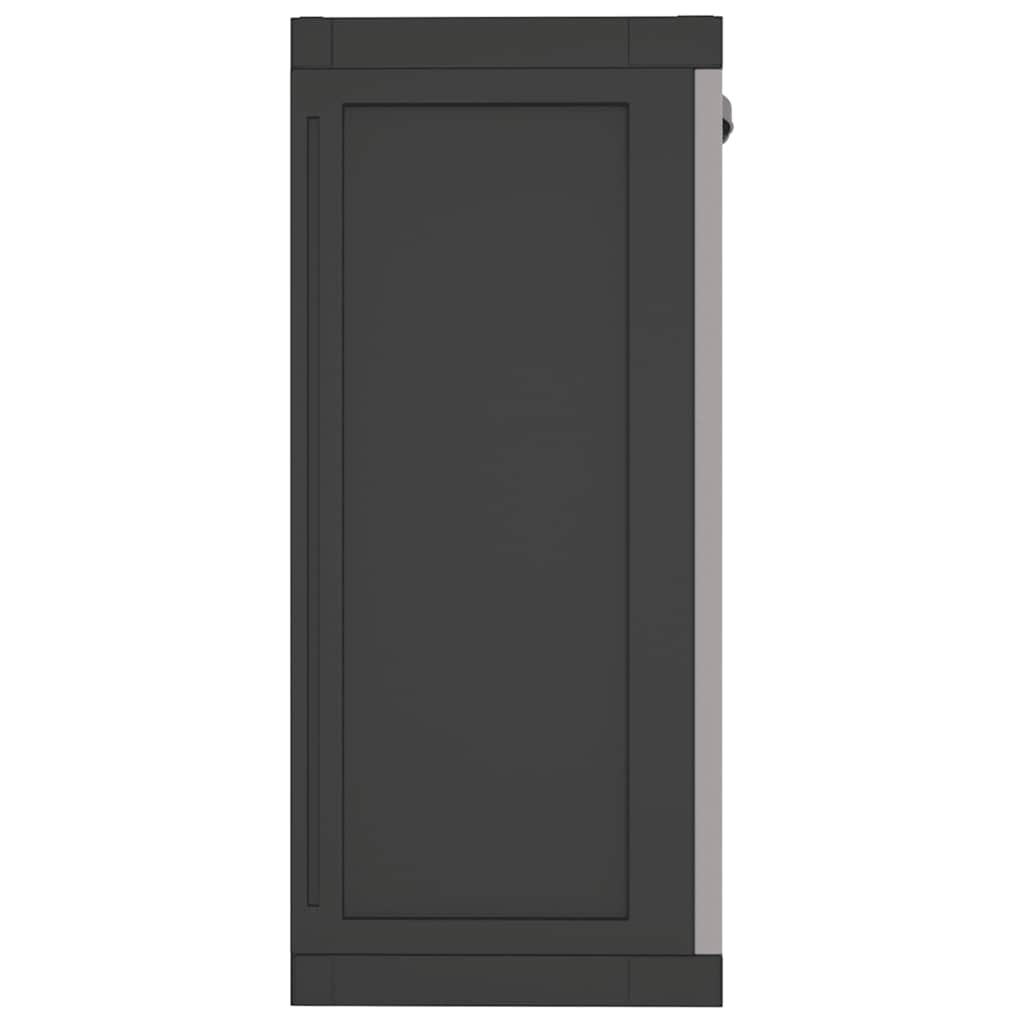 haveskab 65x37x85 cm PP grå og sort