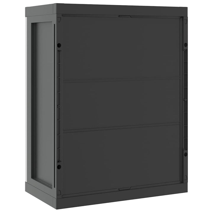 haveskab 65x37x85 cm PP grå og sort