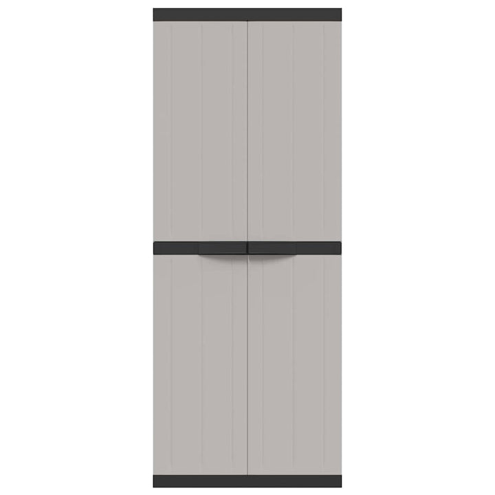 haveskab 65x37x165 cm PP grå og sort