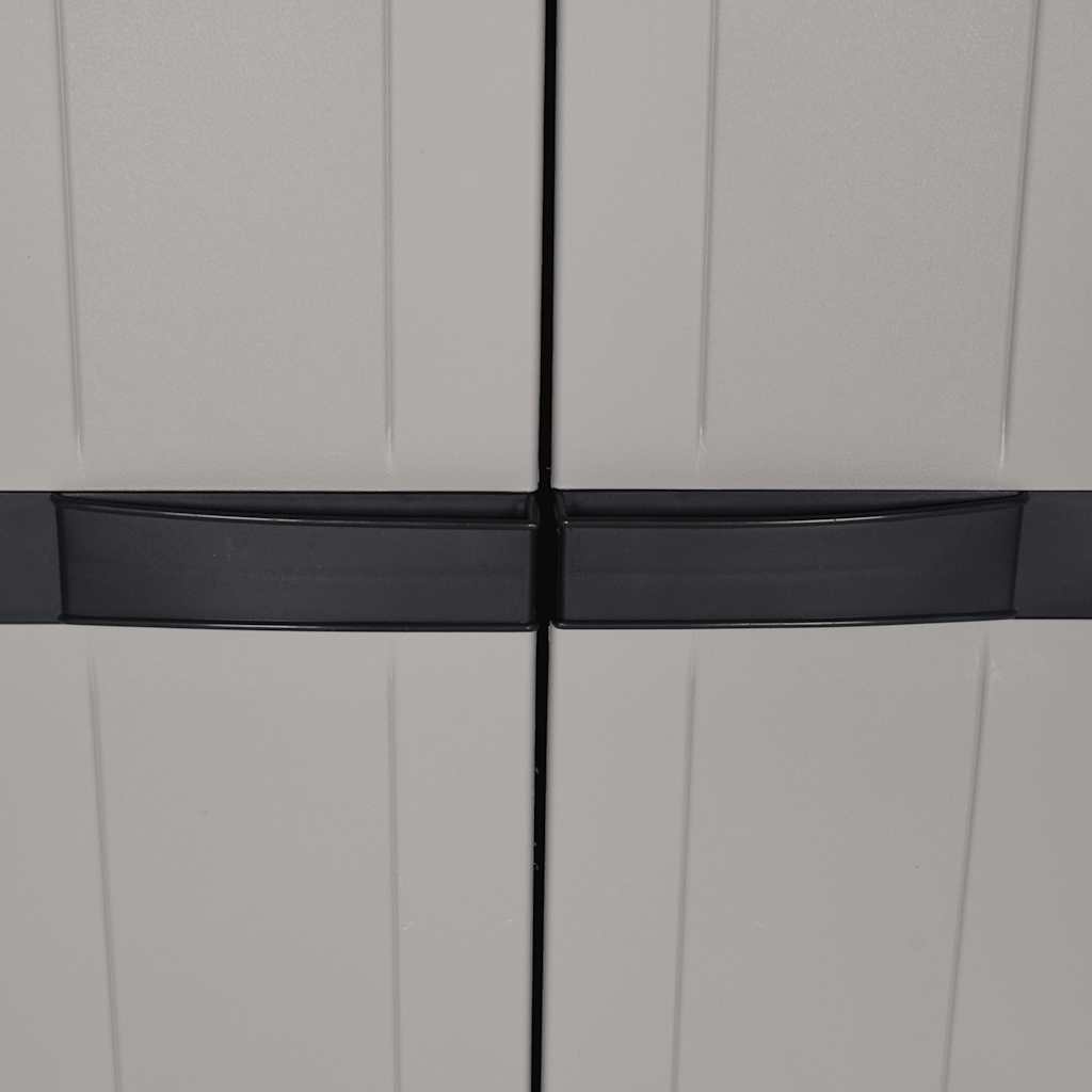 haveskab 65x37x165 cm PP grå og sort