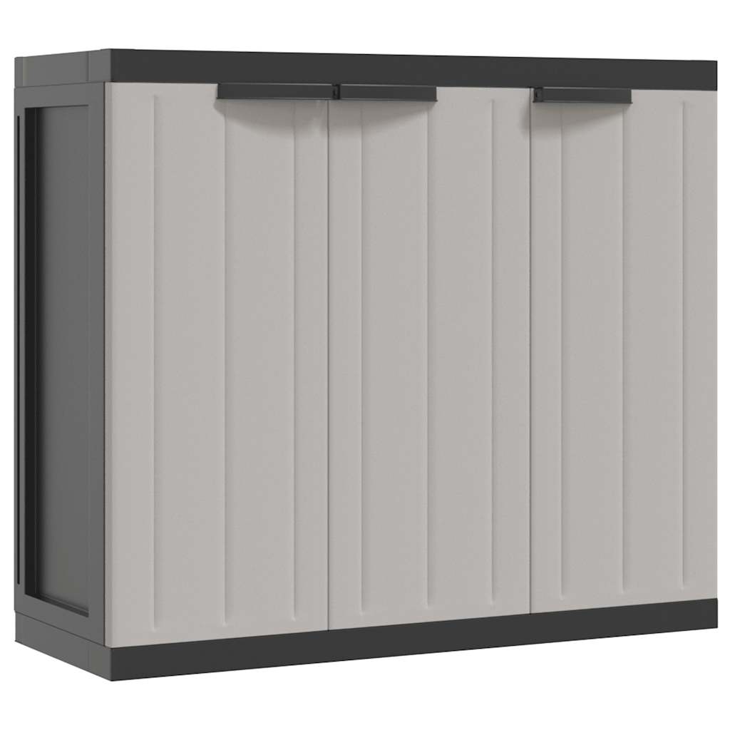 haveskab 97x37x85 cm PP grå og sort