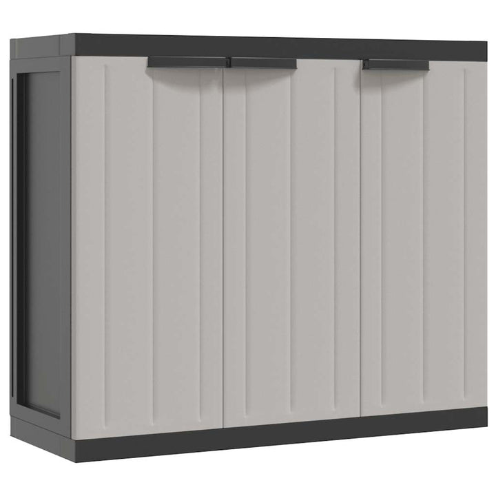 haveskab 97x37x85 cm PP grå og sort