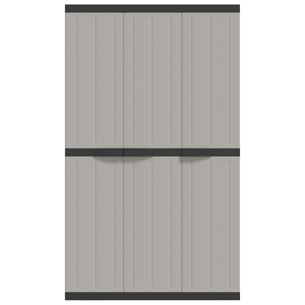 haveskab 97x37x165 cm PP grå og sort