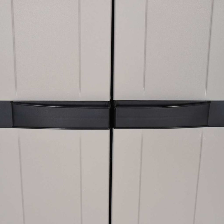 haveskab 97x37x165 cm PP grå og sort
