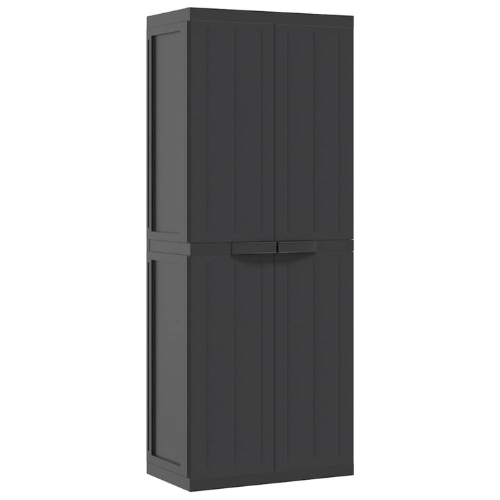haveskab 65x37x165 cm PP sort