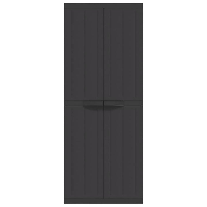 haveskab 65x37x165 cm PP sort