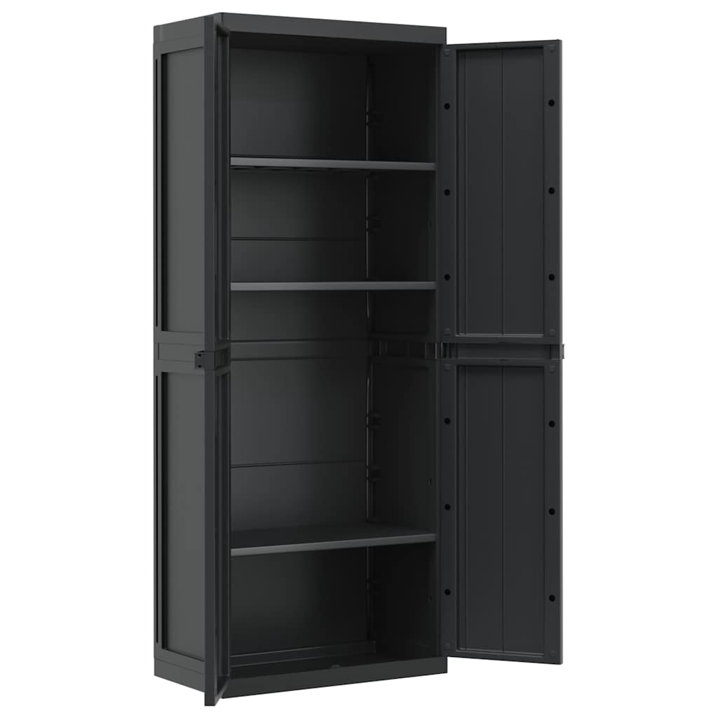 haveskab 65x37x165 cm PP sort