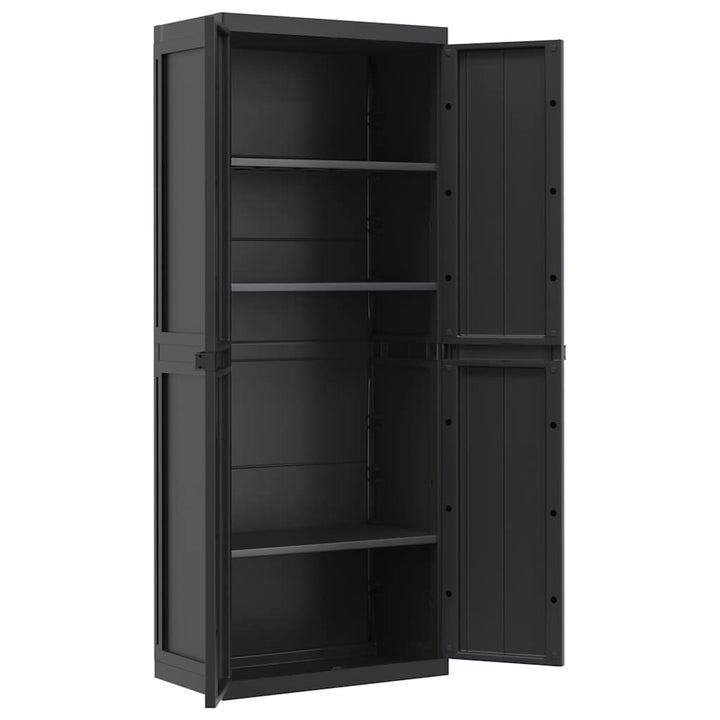 haveskab 65x37x165 cm PP sort