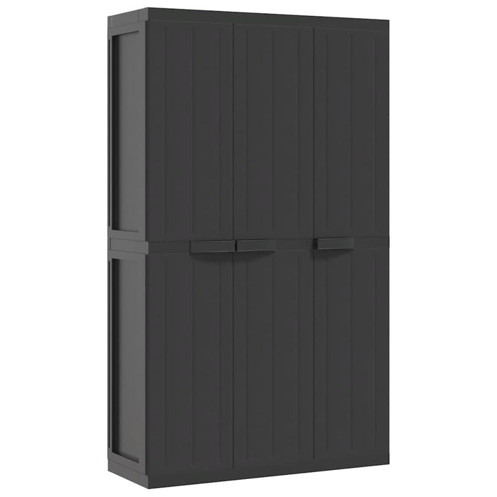 haveskab 97x37x165 cm PP sort